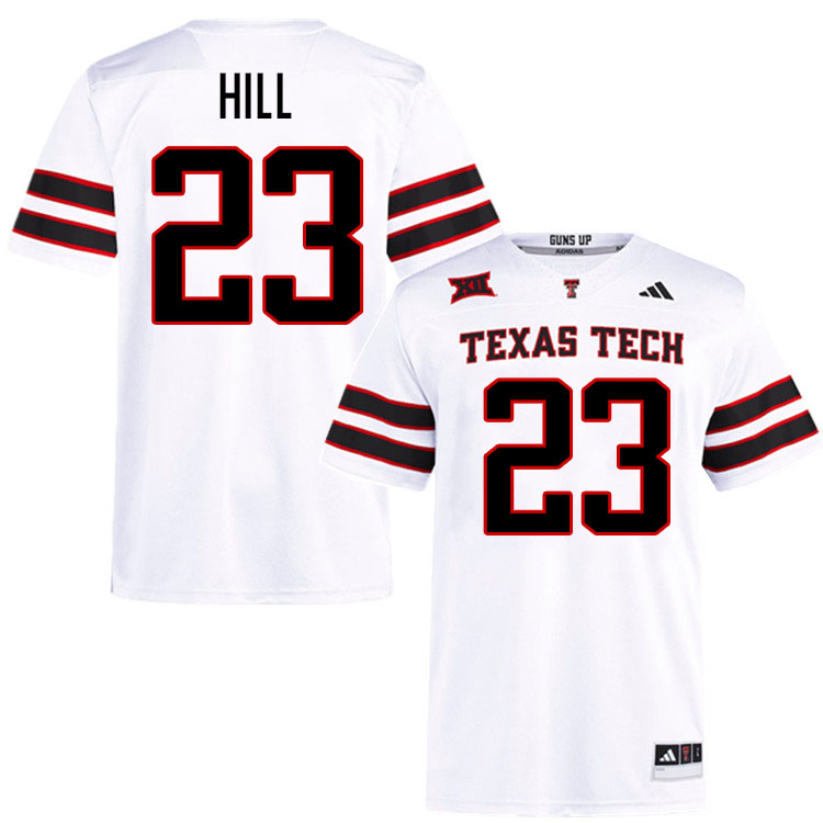 #23 Adam Hill Texas Tech Red Raiders Jerseys College Football Uniforms Stitched-White #23 Adam Hill Texas Tech Red Raiders Jerseys College Football Uniforms Stitched-White
